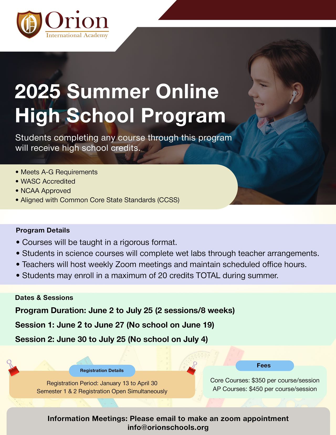 Summer Online High School - Orion Schools Ontario CA